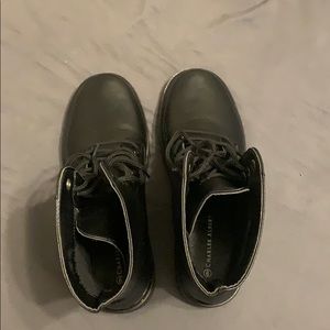 Black lace-up boots